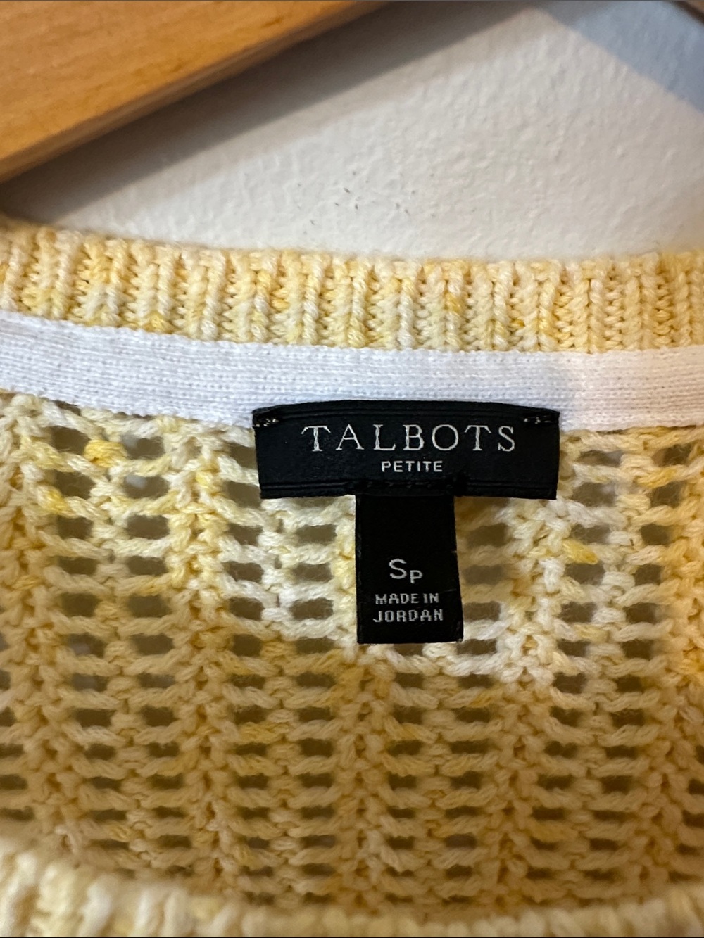 Talbots Open Knit Sweater Size SP Butter Yellow Fall Casual Comfy Cozy Soft - Picture 5 of 6